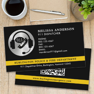 Carte De Visite Code QR du service de police d'urgence d'intervent
