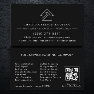 Carte De Visite Code QR du service de toiture