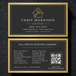 Carte De Visite Code QR du service de toiture