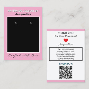 Carte De Visite Code QR du site Web de bijoux d'affaires roses