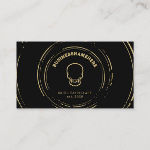 Carte De Visite Code QR du Studio de Tatouage et Piercing Dark Bla