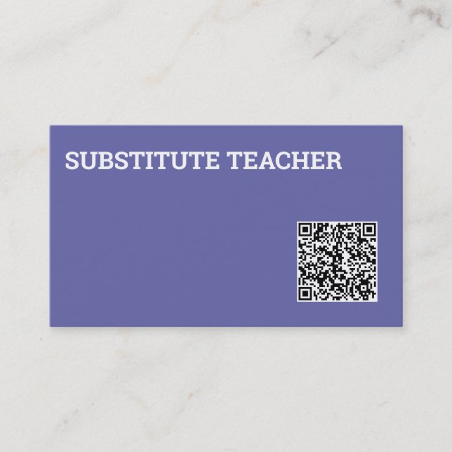 Carte De Visite Code QR du tuteur enseignant substitut (Devant)