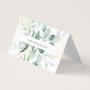 Carte De Visite Code QR Élégant de Feuillage de Eucalyptus Moderne