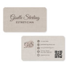 Code QR élégant moderne beige de l'esthéticienne e