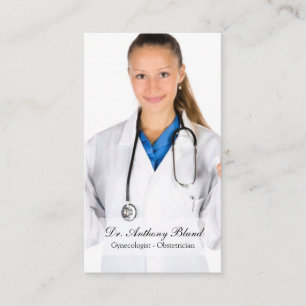 Carte De Visite Code QR Elegant OBGYN Obstétricien gynécologue