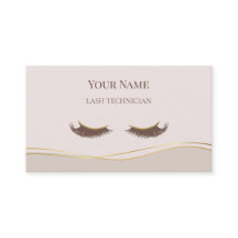 Code QR élégant Technicienne de cils beige et or