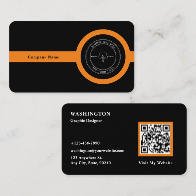 Carte De Visite Code QR et logo de l'entreprise professionnel mode (Devant / Derrière)