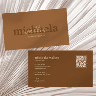 Carte De Visite Code QR et médias sociaux en écriture élégante