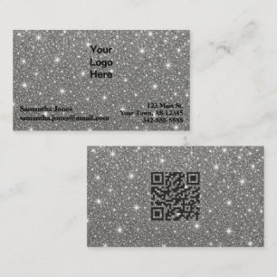 Carte De Visite Code QR étincelant diamant budgétaire