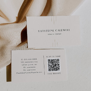 Carte de visite code QR Everly Retro Art Déco ivoi