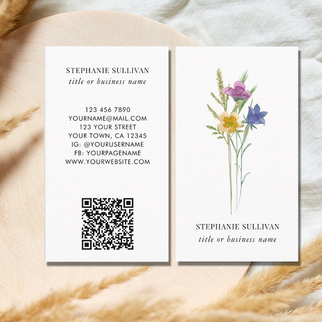Carte De Visite Code QR floral (Créateur téléchargé)