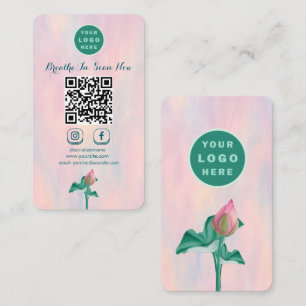 Carte De Visite Code QR floral moderne Connectez-vous avec nous Ve