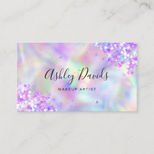 Carte De Visite Code QR Holographic Parties scintillant Artiste ma