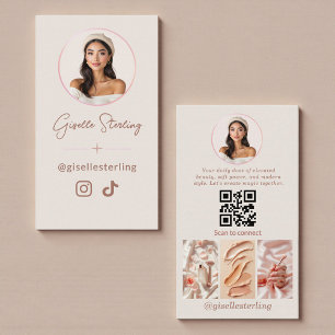 Carte De Visite Code QR Influenceur de médias sociaux Luxe Moderne