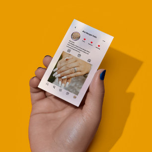 Carte De Visite Code QR instagram Salon de Manucure Moderne Hologr