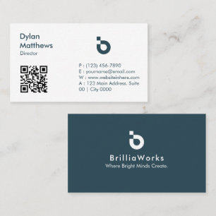 Carte De Visite Code QR intelligent de style minimaliste moderne B