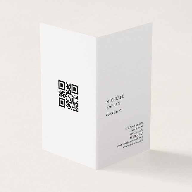 Carte De Visite Code QR Linge Moderne Professionnel Exclusif (Extérieur)