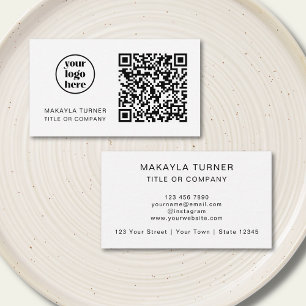 Carte De Visite Code QR Logo Commercial Moderne Professionnel