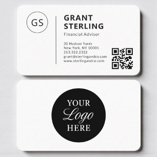 Carte De Visite Code QR Logo Conseiller Financier Professionnel