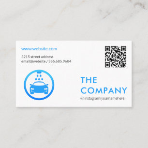 Carte De Visite Code QR Logo de lavage de voiture
