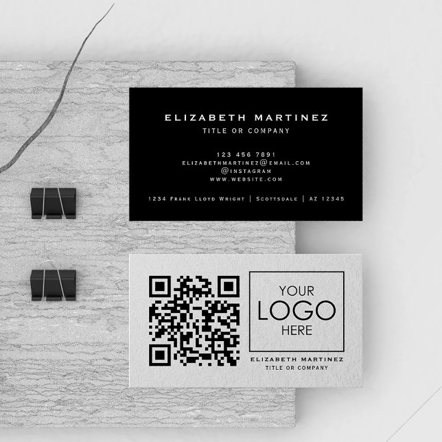 Carte De Visite Code QR Logo de l'entreprise Professionnel avant e (Créateur téléchargé)