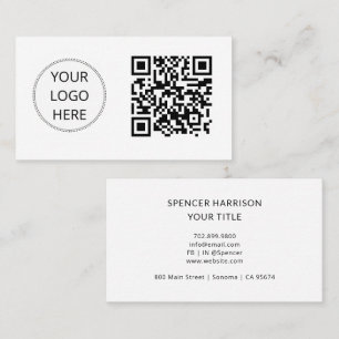 Carte De Visite Code QR Logo d'entreprise Moderne Professionnelle