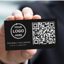Code QR Logo d'entreprise Noir Moderne Professionn