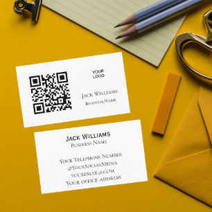 Carte De Visite Code QR Logo d'entreprise Simple Professional Mode