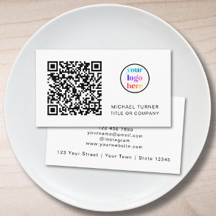 Carte De Visite Code QR Logo Entreprise Moderne Professionnelle En