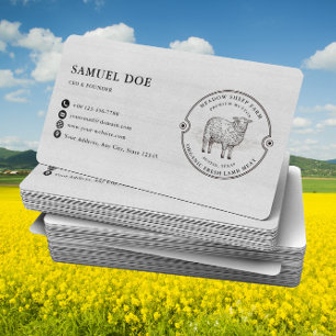 Carte De Visite Code QR LOGO Ferme de moutons d'agneau rustique Gr