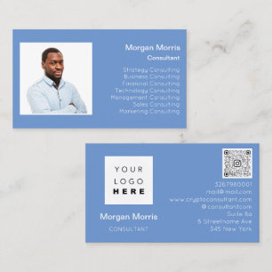 Carte De Visite Code QR Logo Photo Professionnel Nom de la société