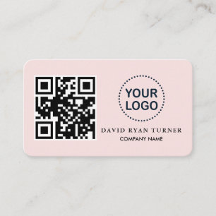 Carte De Visite Code QR - Logo professionnel Pink Blush Profession