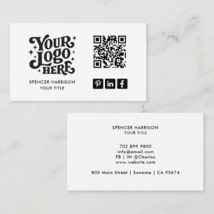 Carte De Visite Code QR Logo Rétro