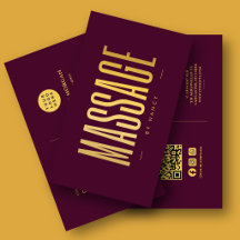 Code QR Logo Thérapeute de Massage Bordeaux & Or