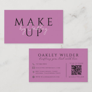 Carte De Visite Code QR Maquilleuse Lilas