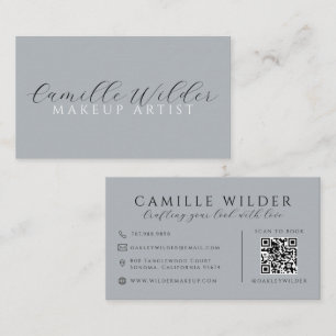Carte De Visite Code QR Maquilleuse Neutre