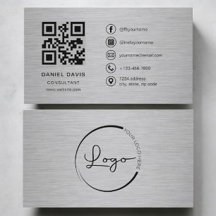 Carte De Visite Code QR Métal Consultant