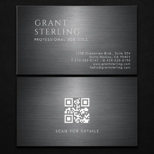 Carte De Visite Code QR métallisé de luxe