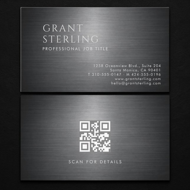 Carte De Visite Code QR métallisé de luxe (Créateur téléchargé)