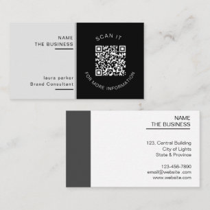 Carte De Visite Code QR minimal professionnel scannable Promotion