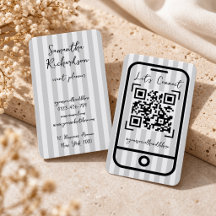 Code QR minimaliste à rayures groovy manuscrit