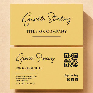 Carte De Visite Code QR minimaliste Compagnie professionnelle Jaun