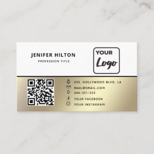 Carte De Visite Code QR minimaliste entreprise de logo de médias s