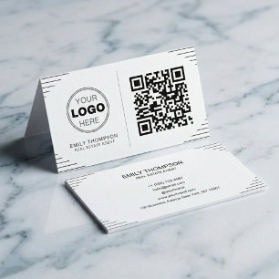 Carte De Visite Code QR minimaliste moderne Art déco de luxe