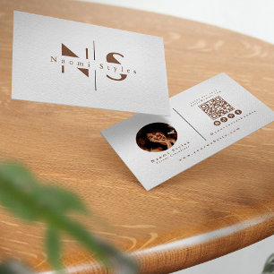 Carte De Visite Code QR minimaliste moderne Photo professionnelle