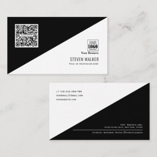 Carte De Visite Code QR moderne avec logo propre entreprise minima