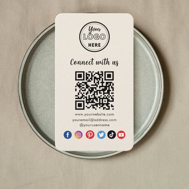 Carte De Visite Code QR Moderne Connectez-Vous Aux Médias Sociaux  (Créateur téléchargé)