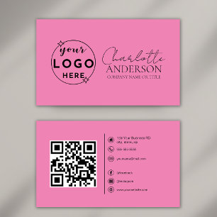 Carte De Visite Code QR moderne Logo personnalisé Médias sociaux r