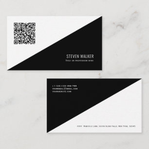 Carte De Visite Code QR Moderne Minimaliste Clean Professional Bus
