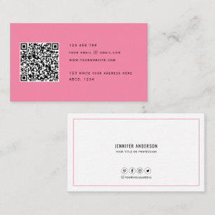 Carte De Visite Code QR Moderne Minimaliste Élégant Nettoyant Si
